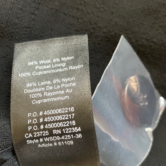 NWT Aritzia Babaton Black Wool Blend 1-01 Shao Jacket Blazer Size 2 - Picture 14 of 16